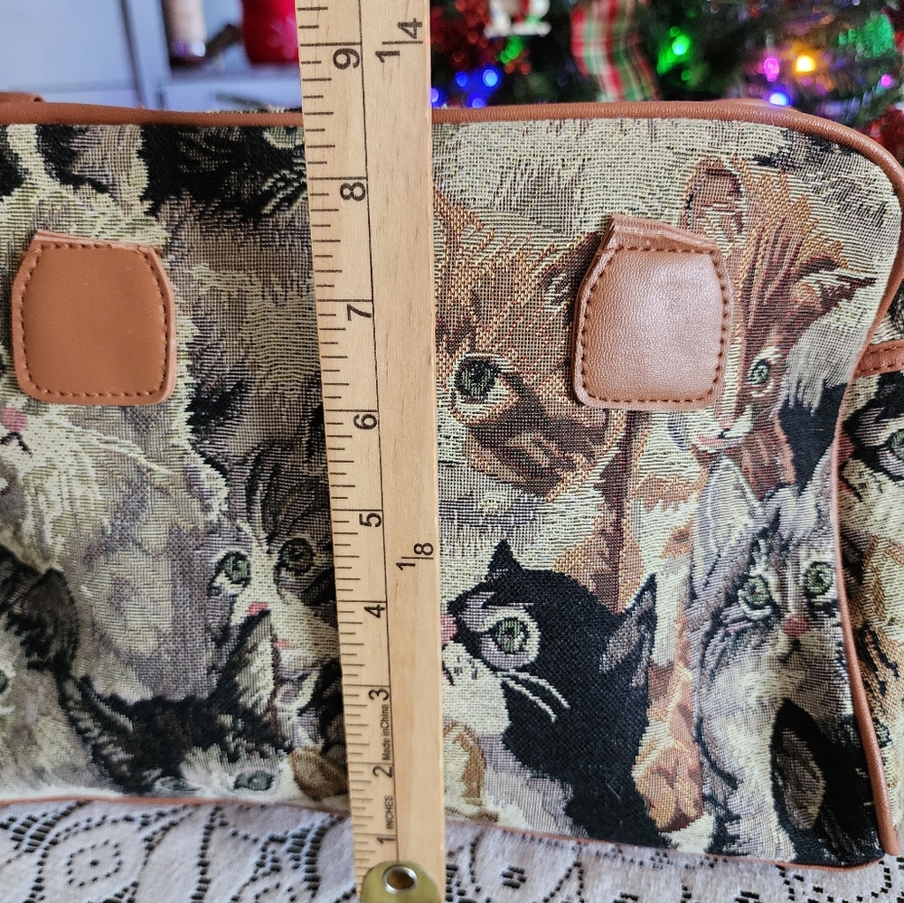 Cat Tapestry Shoulder Bag - Picture 4 of 10